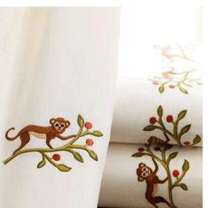 Hamburg House king FLAT SHEET MONKEY IVORY Embroidered luxury cotton